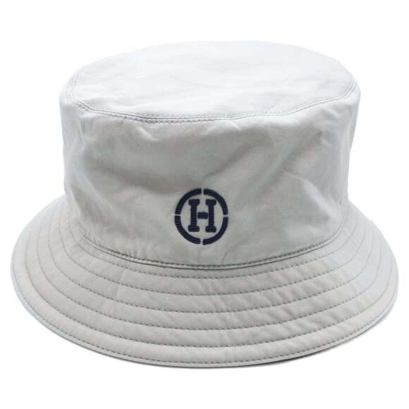 HERMES Fred H Circle Bucket Hat Size 59 Greige Men's